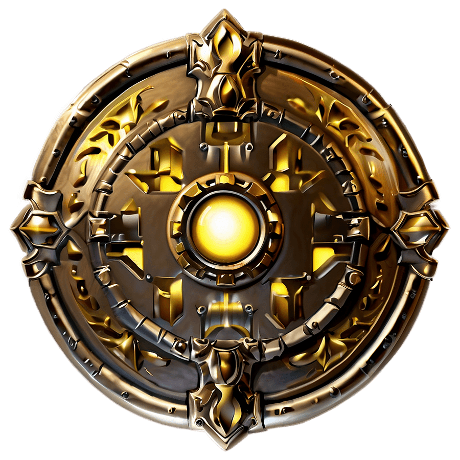 Radiant Gold Shield PNG bct
