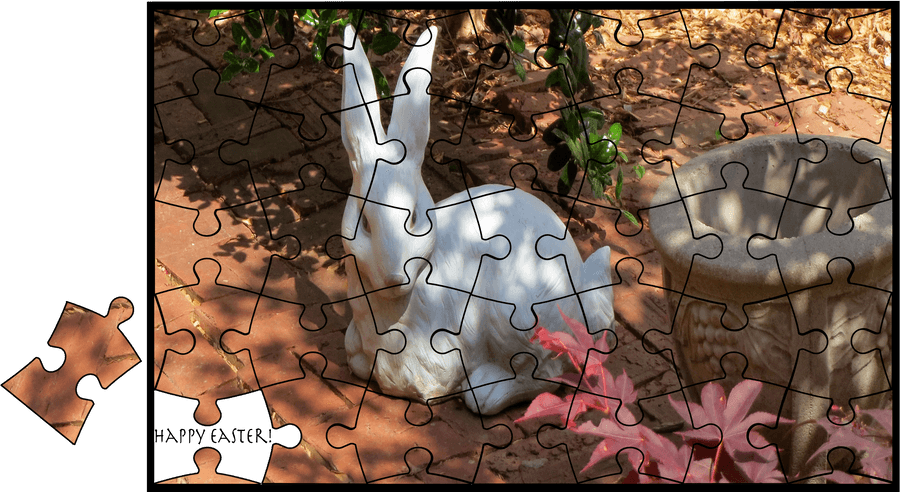 Easter Bunny Puzzle Unfinished