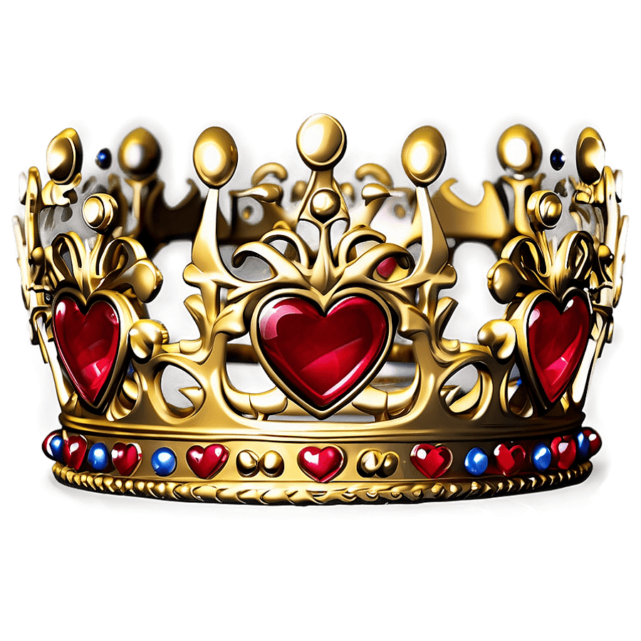 Gold Crown with Heart PNG bsm33