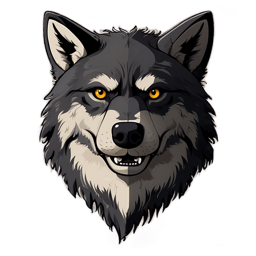 Animated Wolf Face Character PNG ahl68
