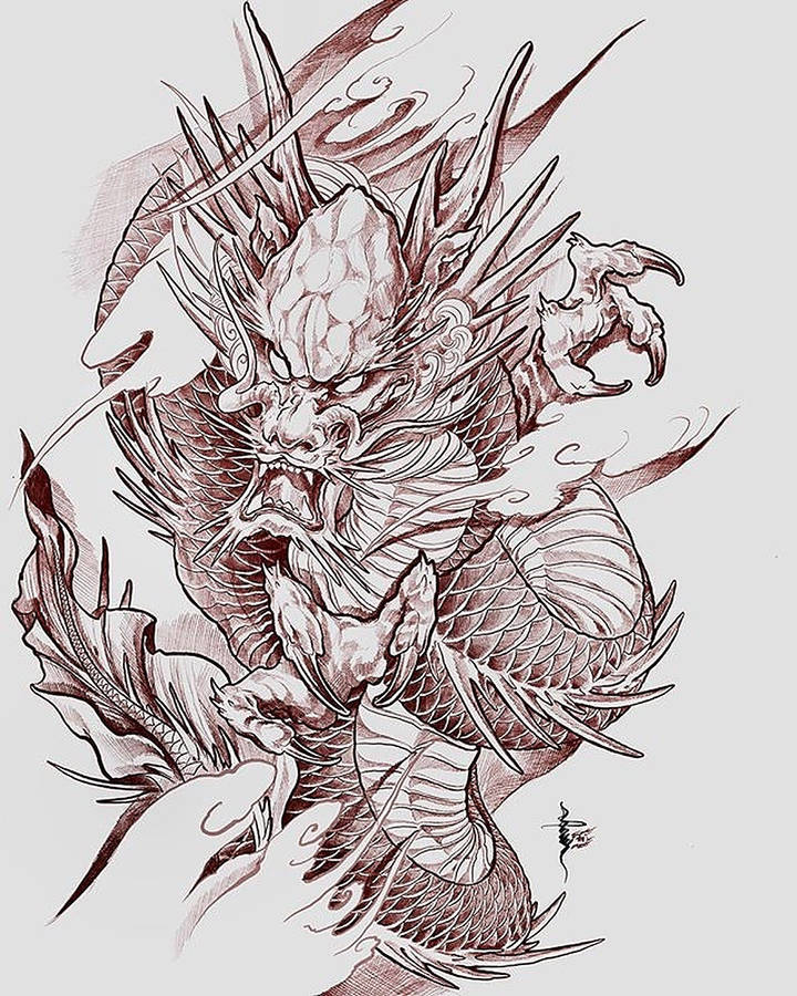 Download Powerful Japanese Dragon Tattoo Wallpaper | Wallpapers.com