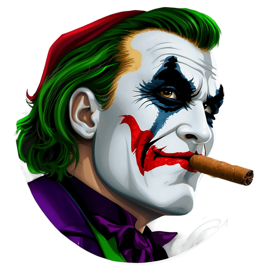 Joker Face with Cigar PNG moi24