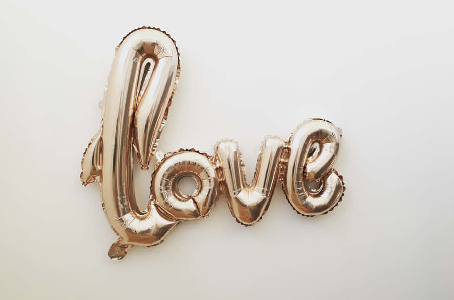 Decoração de Casamento com Balão de Amor Dourado Rosa