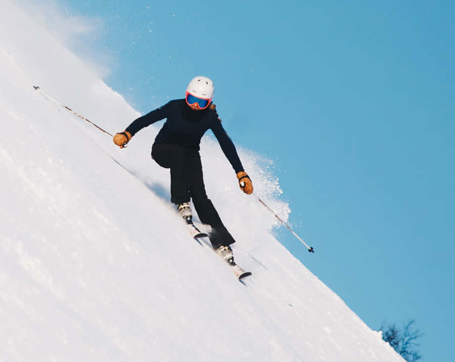 Alpines Skifahren Actionaufnahme