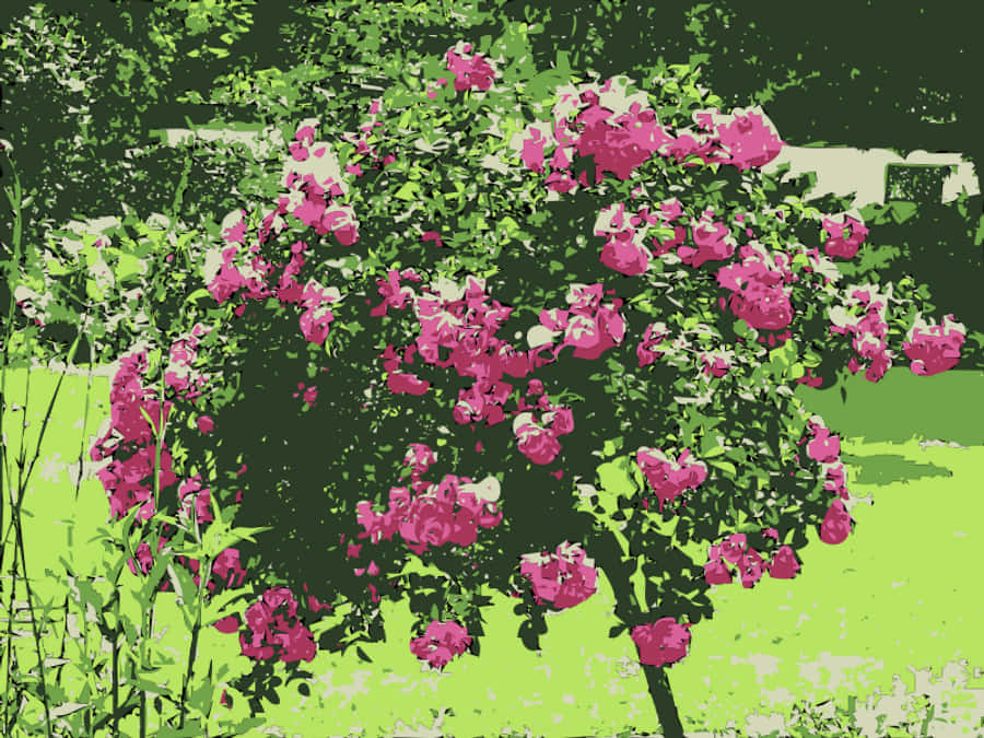 Vibrant Rose Bush Artwork