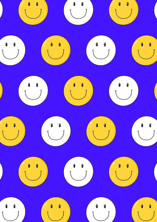 Download Preppy Smiley Face Vibrant Pattern Wallpaper | Wallpapers.com