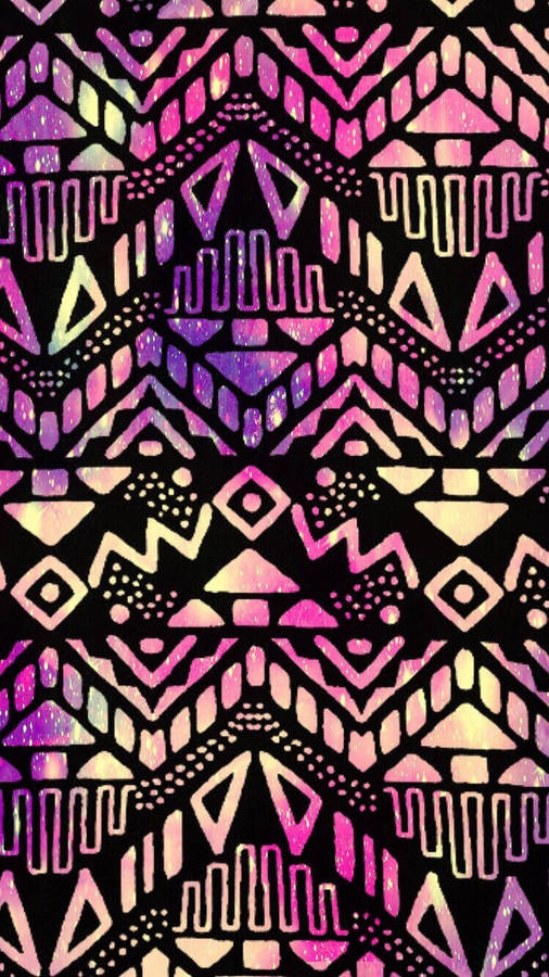 Pretty pink tribal pattern wallpaper 