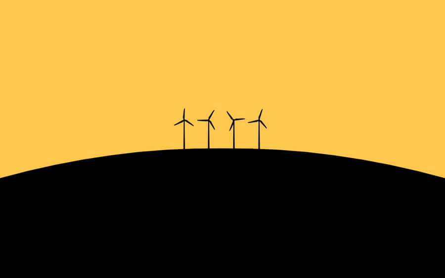 Minimalistische Windkraftanlagen Sonnenuntergang