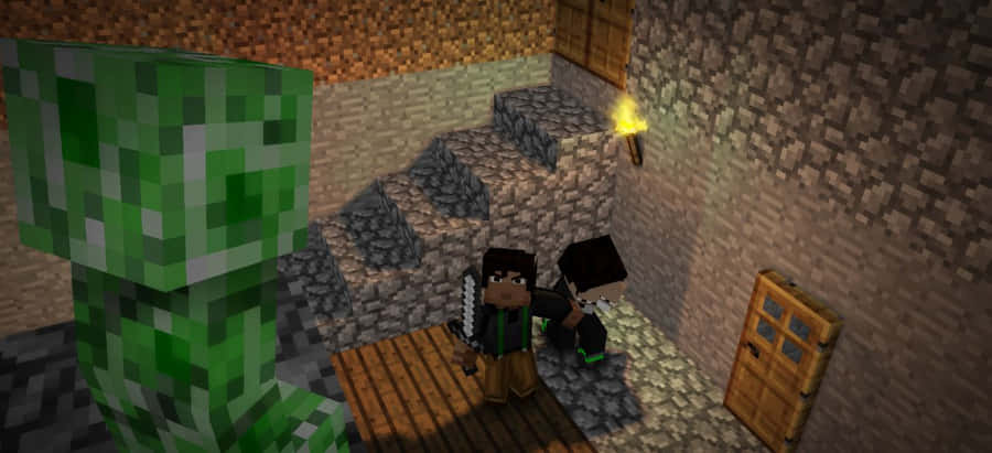 MinecraftStory Mode 1329 x 607 tapet/baggrundsbillede.