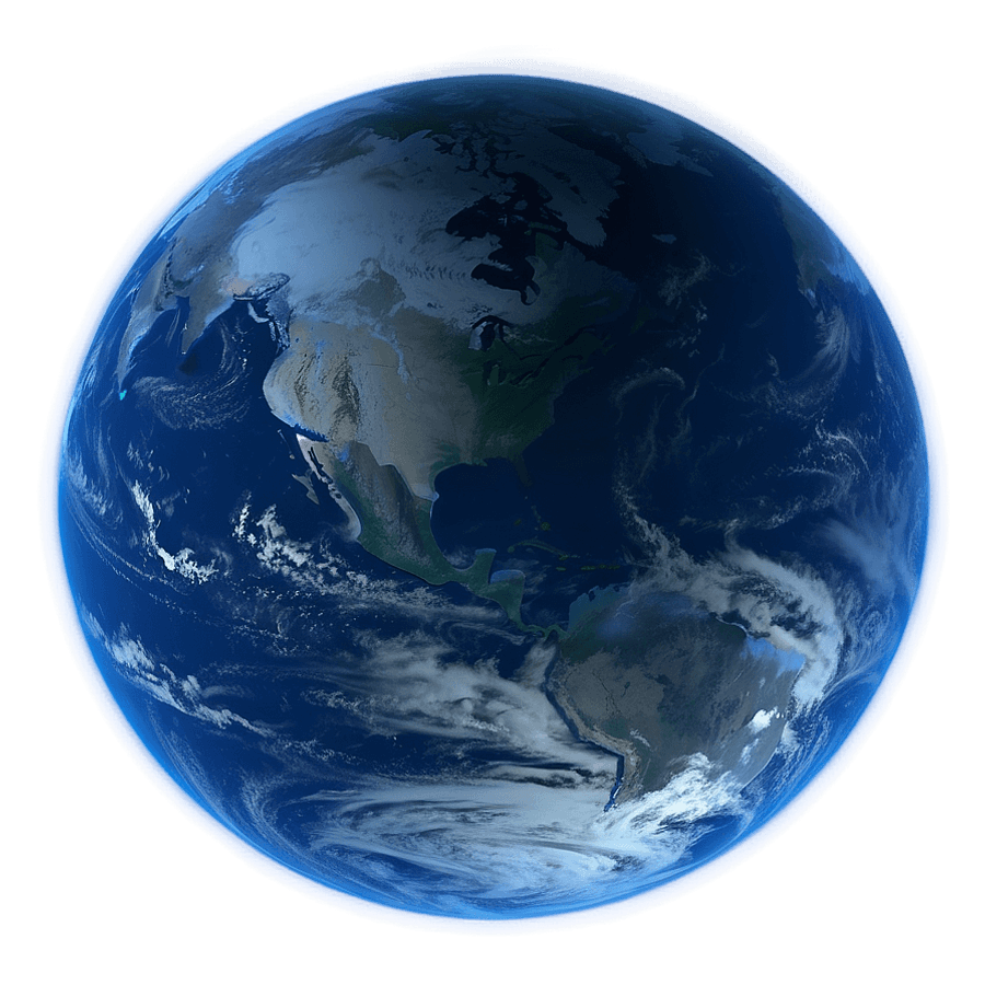 Blue Planet with Atmosphere PNG qbj