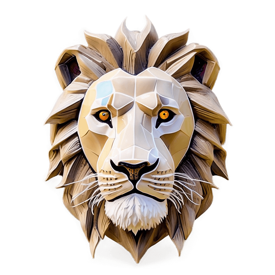 Lion Head Mosaic Design PNG 30