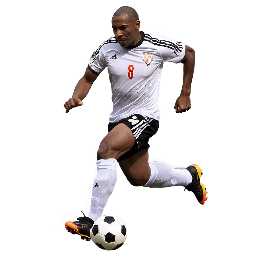 Soccer Player in Full Sprint PNG 91