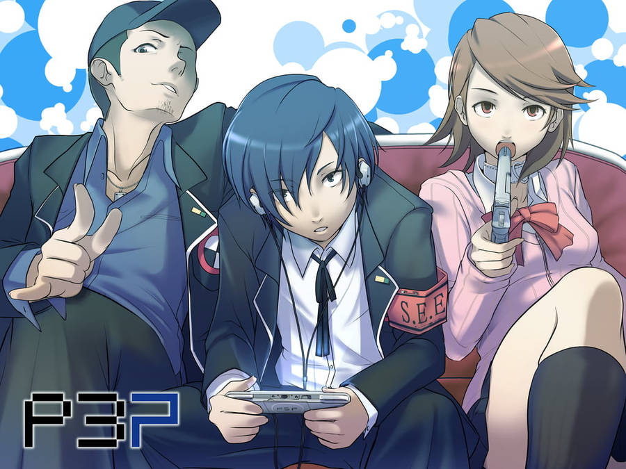 Download Psp Persona 3 Minato Junpei Yukari Wallpaper | Wallpapers.com