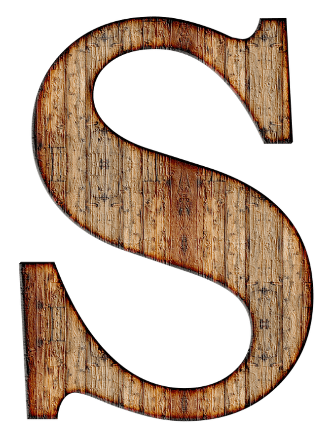 Wooden Letter S Texture