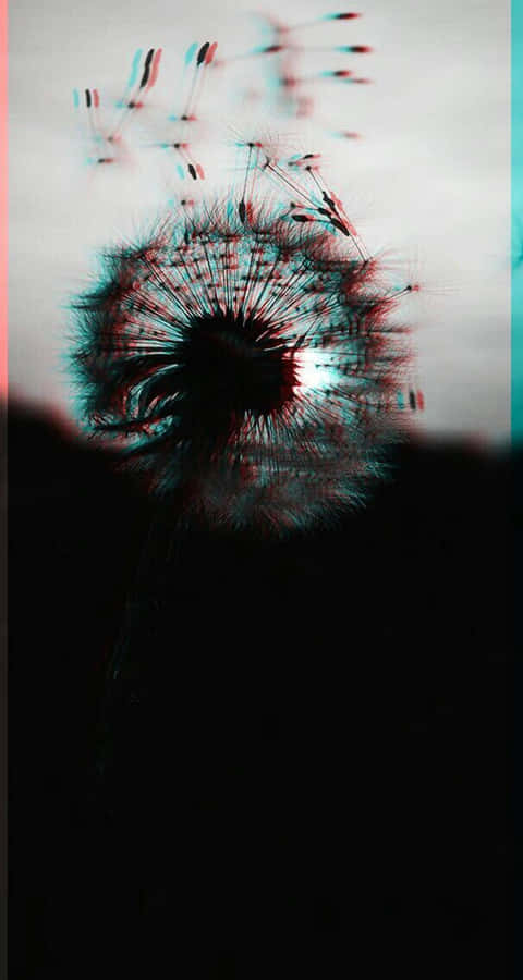 Dente de Leão Glitch Estético Escuro