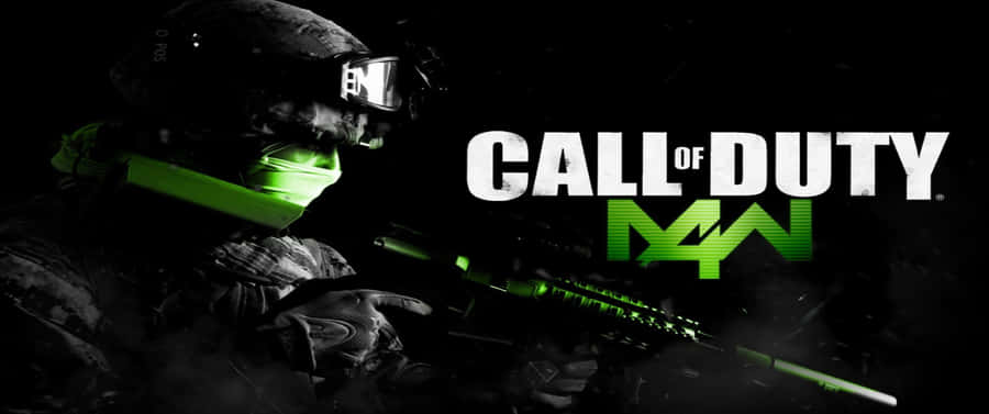 Títuloverde Neon 3440x1440p Fundo do Call of Duty Modern Warfare.