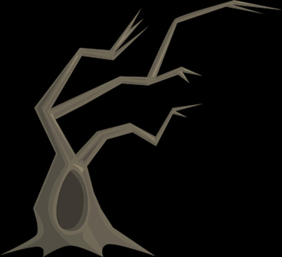 Abstract Silhouetteof Treeon Dark Background