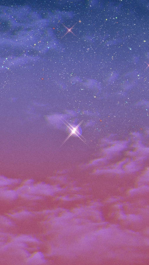 Download Purple Aesthetic Phone Shining Star Wallpaper | Wallpapers.com