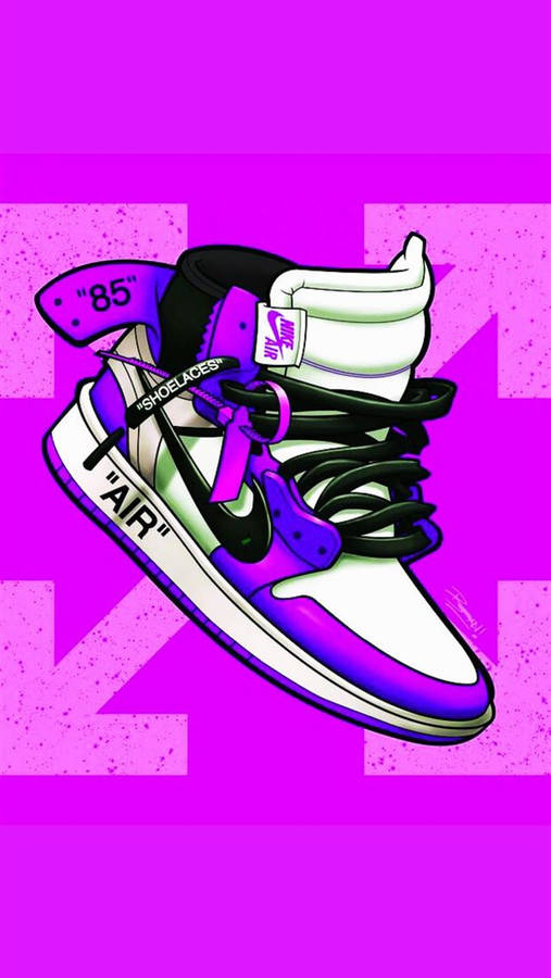 Download Purple Cartoon Jordan Shoes Wallpaper | Wallpapers.com