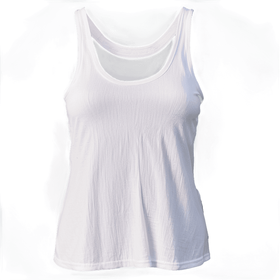 Low Cut White Tank Top PNG 06282024