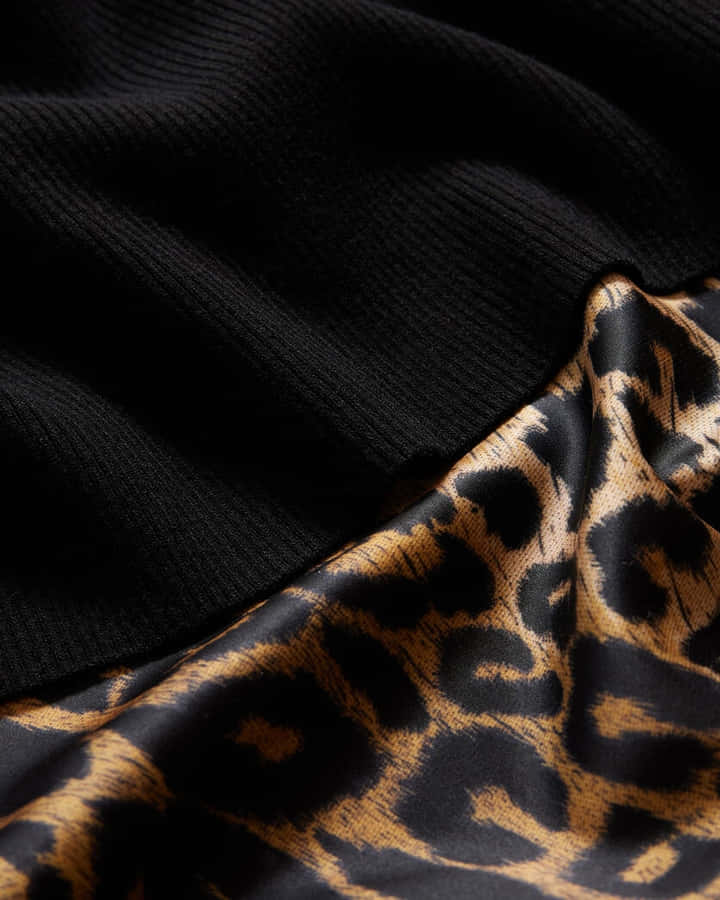 Texture di Tessuto con Stampa Leopardo Nera