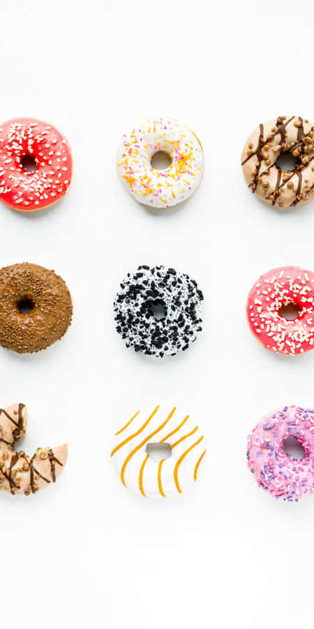 Pixel3 Hintergrundgebäck Donuts Dreien