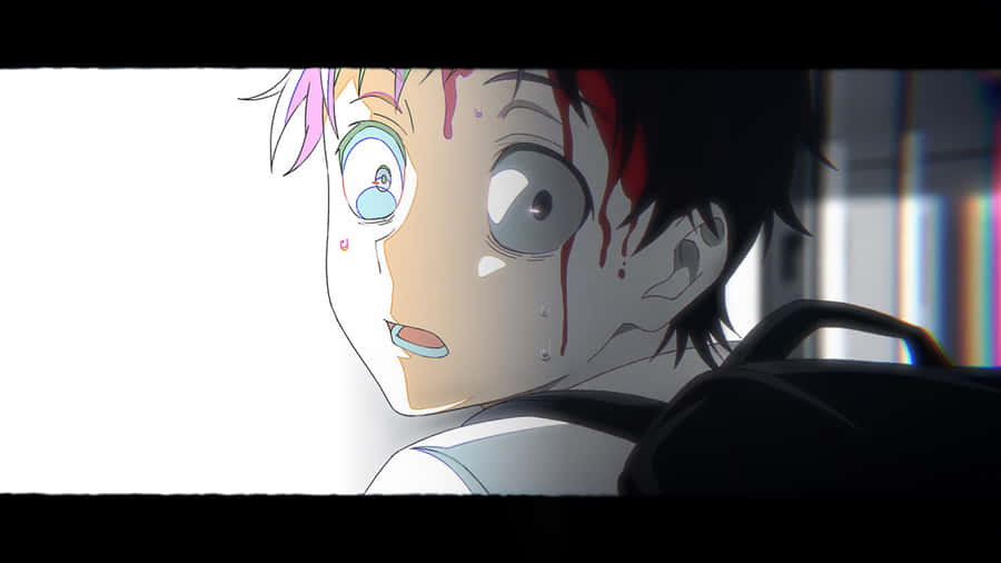 Personaggio Anime Scioccato con Sangue