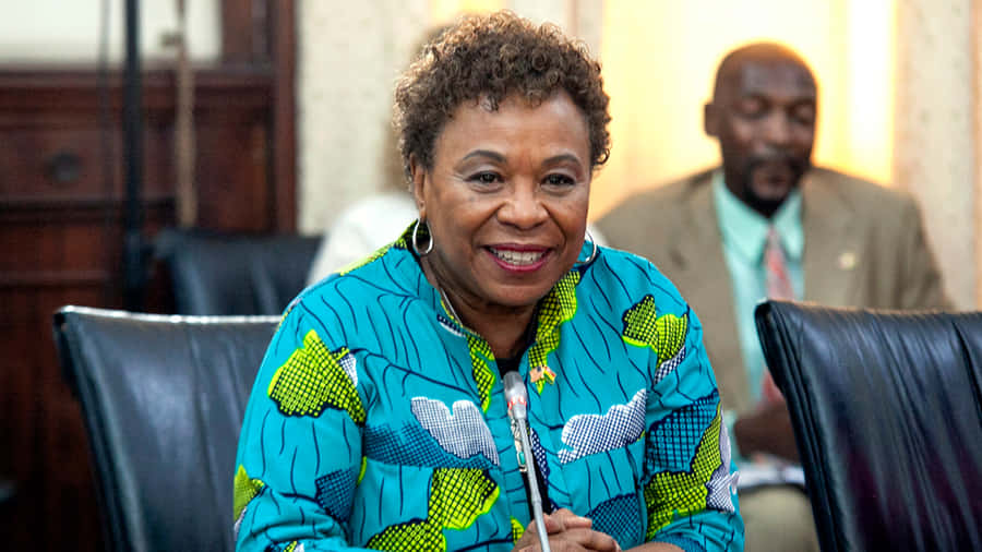 BarbaraLee sentada enquanto sorri - Papel de parede para computador ou celular.