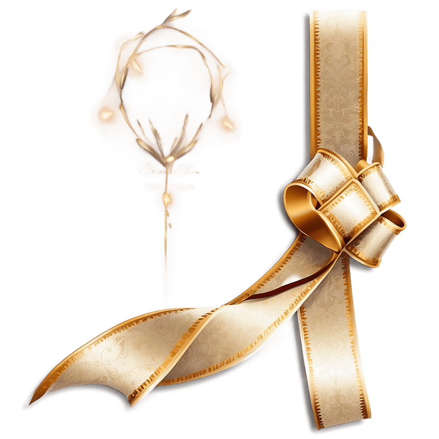 Golden Gift Ribbon PNG 54