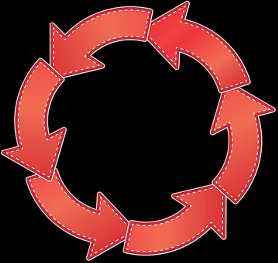 Red Circular Arrow Flow