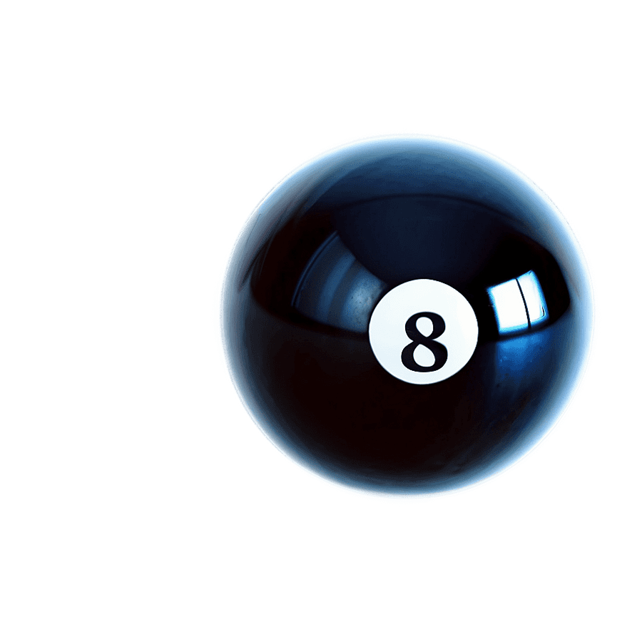 3D Eight Ball Render PNG 46