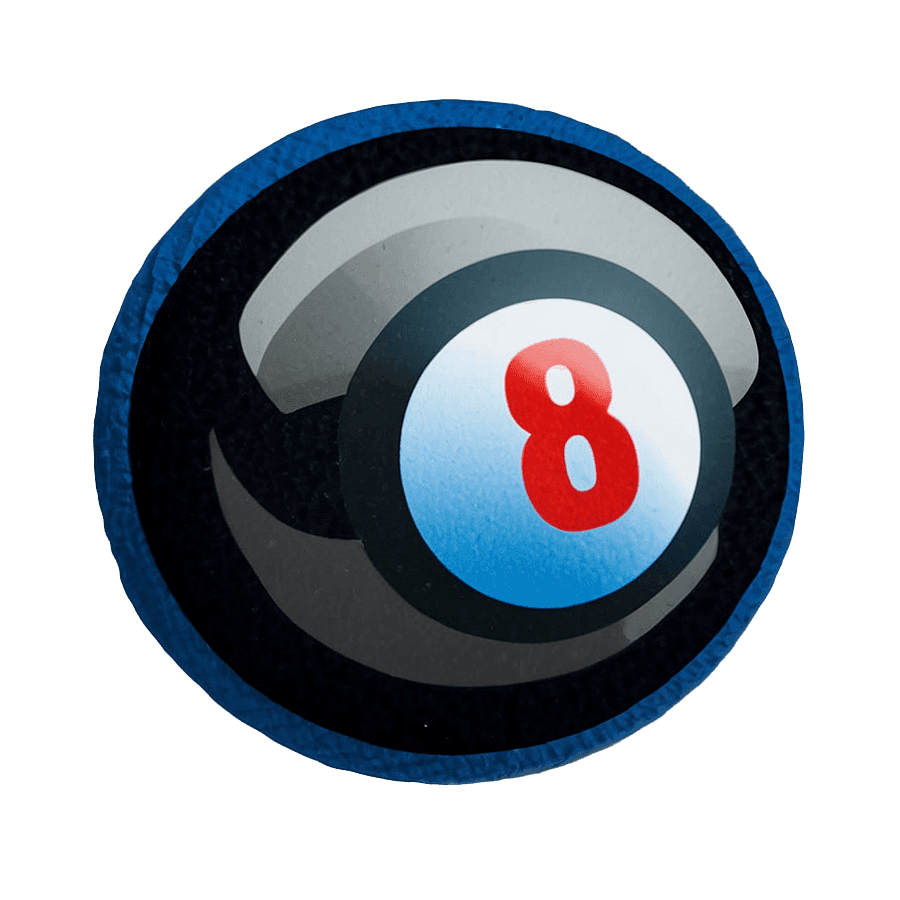 Eight Ball on Blue Felt PNG ukf76