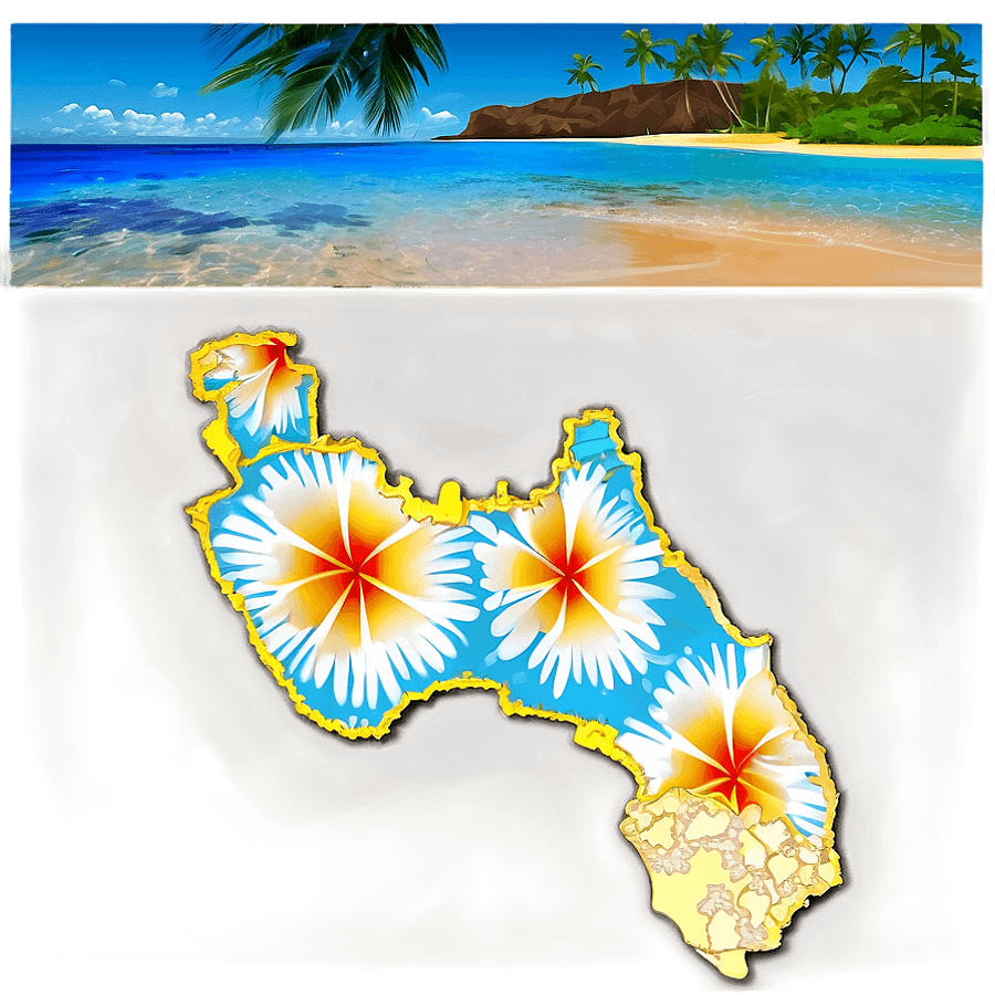 Vintage Hawaiian Islands Postcard PNG pxk21