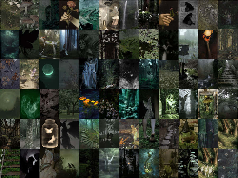 Collage Dark Fairycore Moodboard