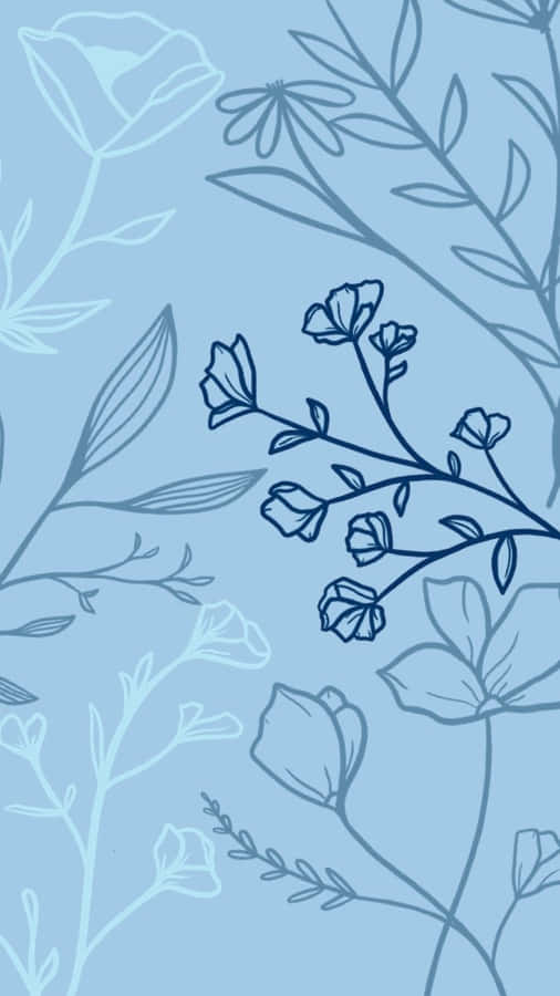 Fundo de Padrão Floral Marinho