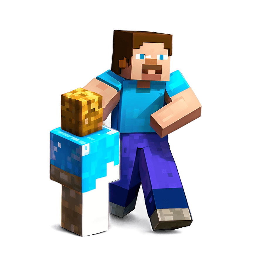Minecraft Steve with Cake PNG 05262024