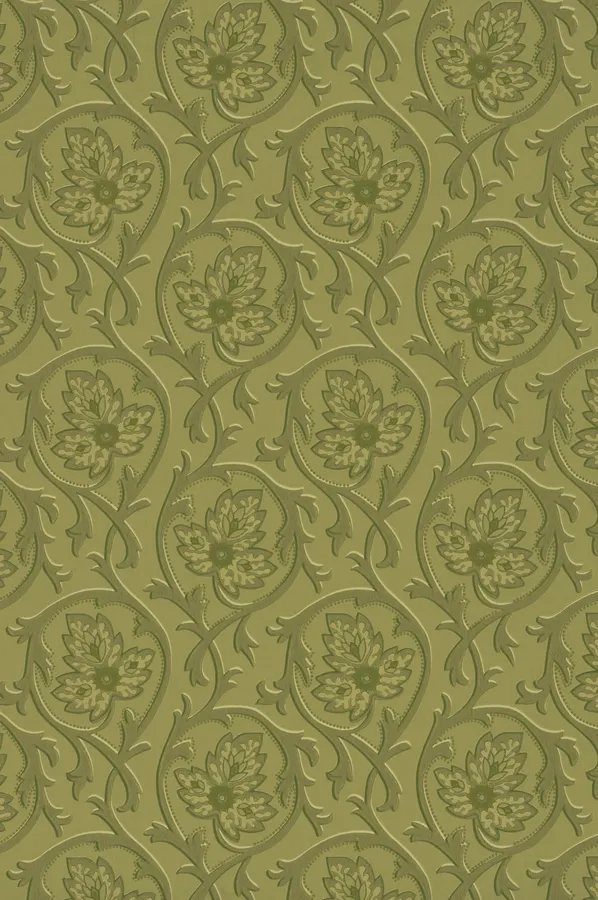 Green Damask Pattern Background