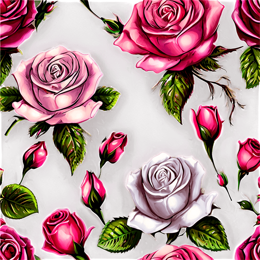 Timeless Rose Pattern PNG ycp