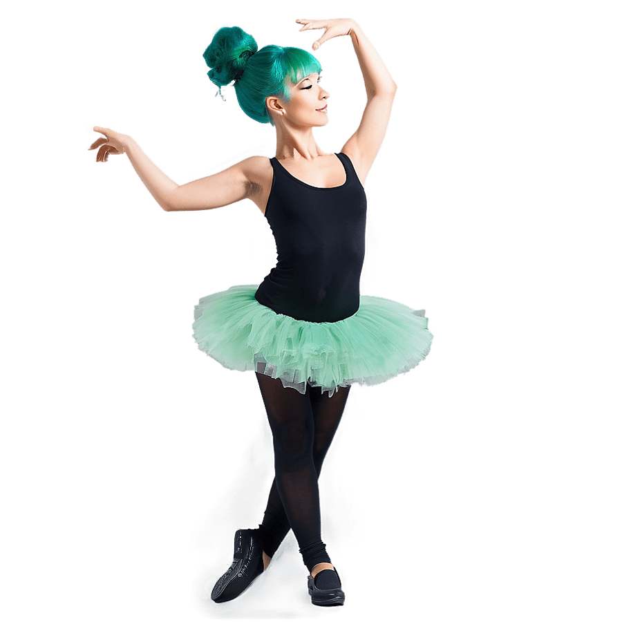 Green Hair Ballet Dancer PNG 06282024