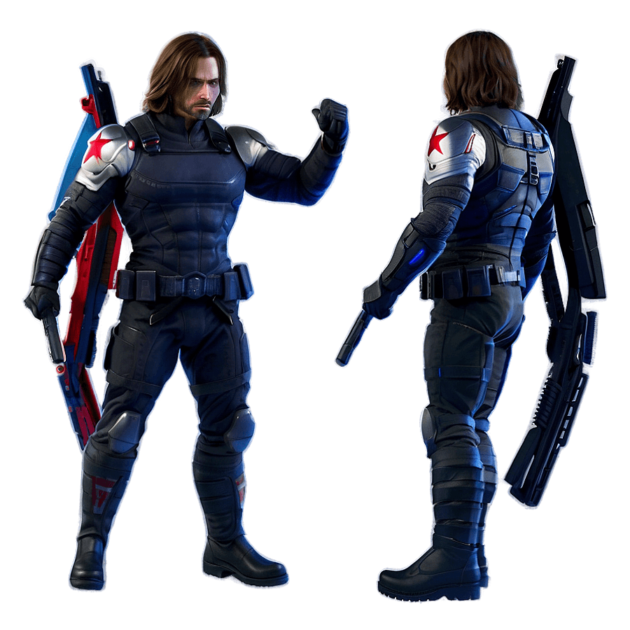 Winter Soldier Action Pose PNG 06232024