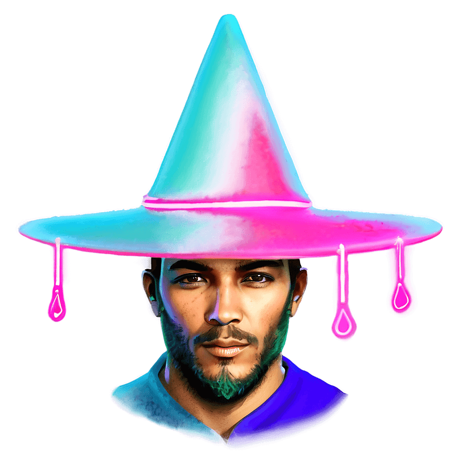 Neon Wizard Hat PNG wtg