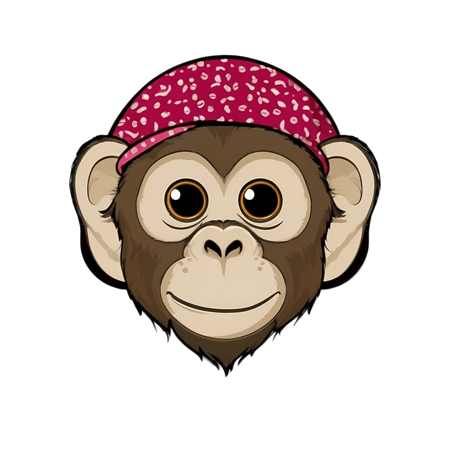 Cartoon Monkey in Pirate Hat PNG bmh