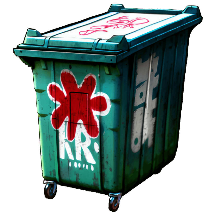 Dumpster with Graffiti Tags PNG wil