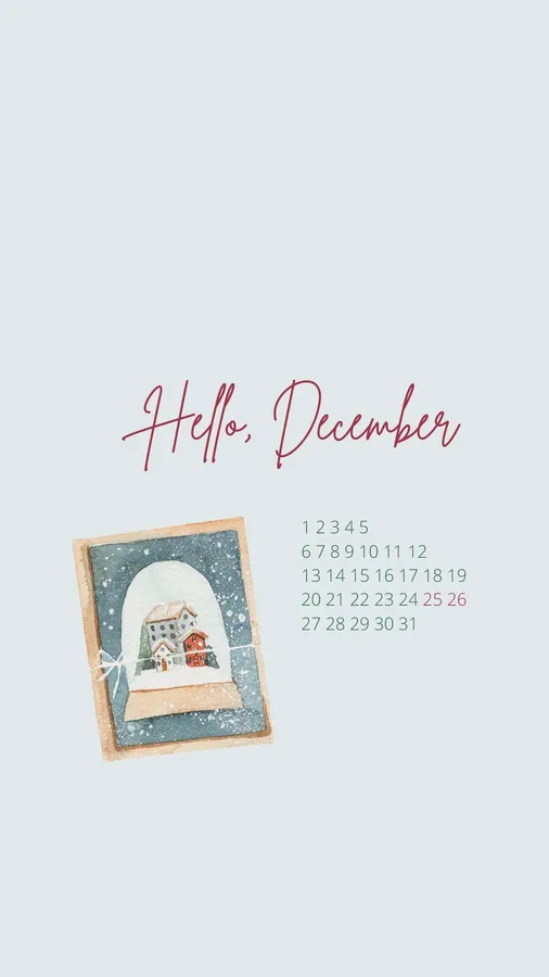 Hello December Over Light Gray Backdrop