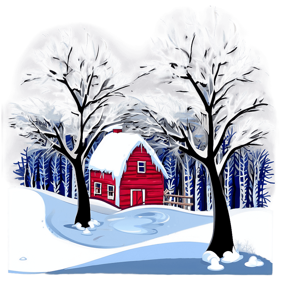 Frosty Winter Wonderland Scene PNG 56