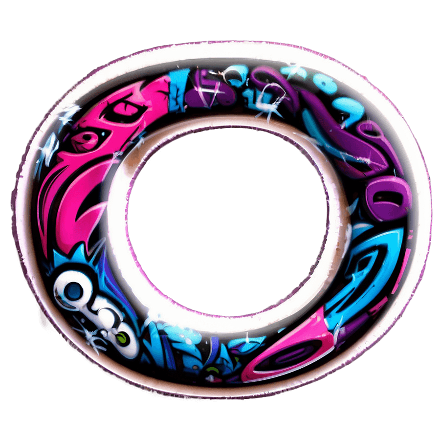 Graffiti Style Letter O PNG ena22