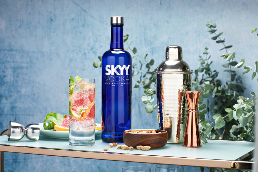 Skyy Vodka With A Glass Of Cocktail