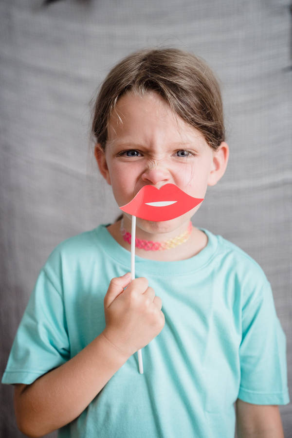 Kid Fake Smile Paper Lips