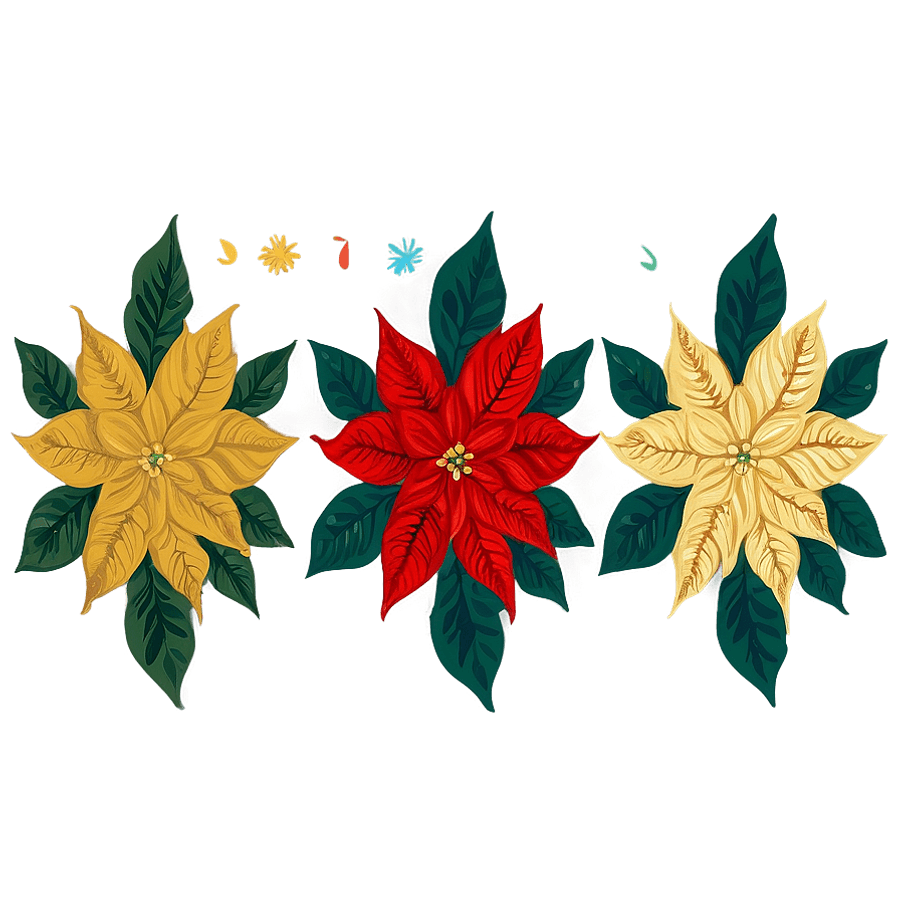 Poinsettia Pattern PNG huh