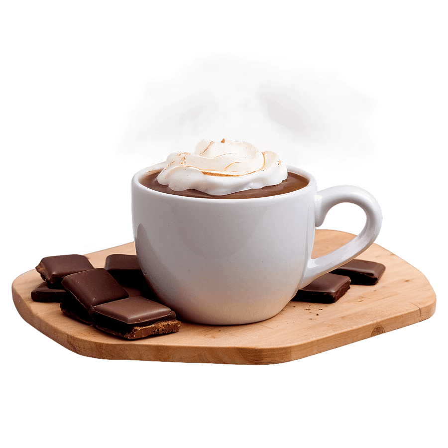 Hot Chocolate on Wooden Table PNG 78